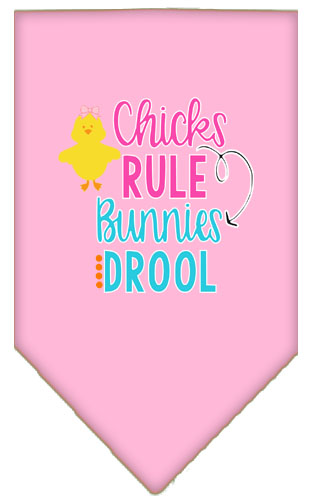 Chicks Rule Screen Print Bandana Light Pink Small